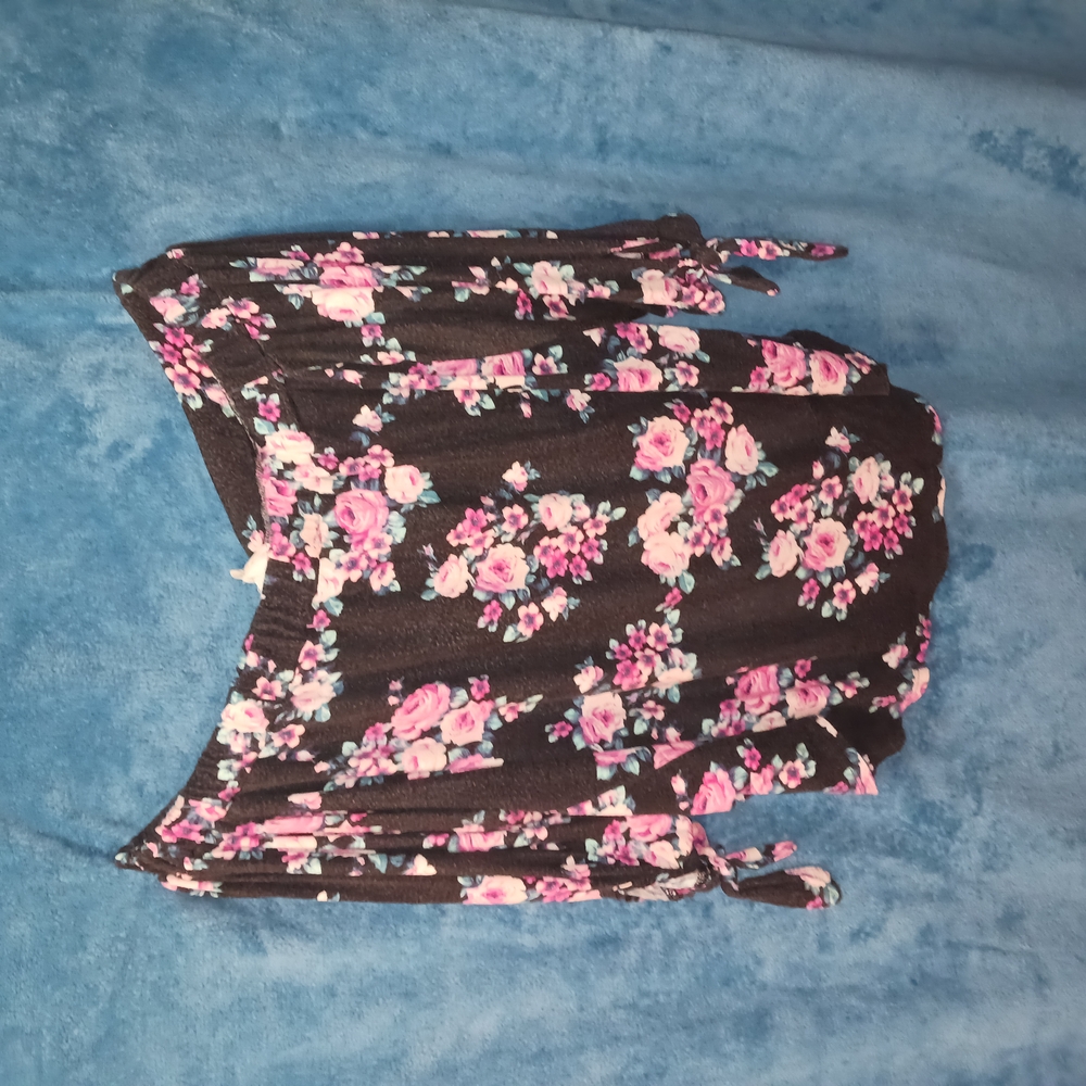 Floral Black and Pink Women's Blouse
